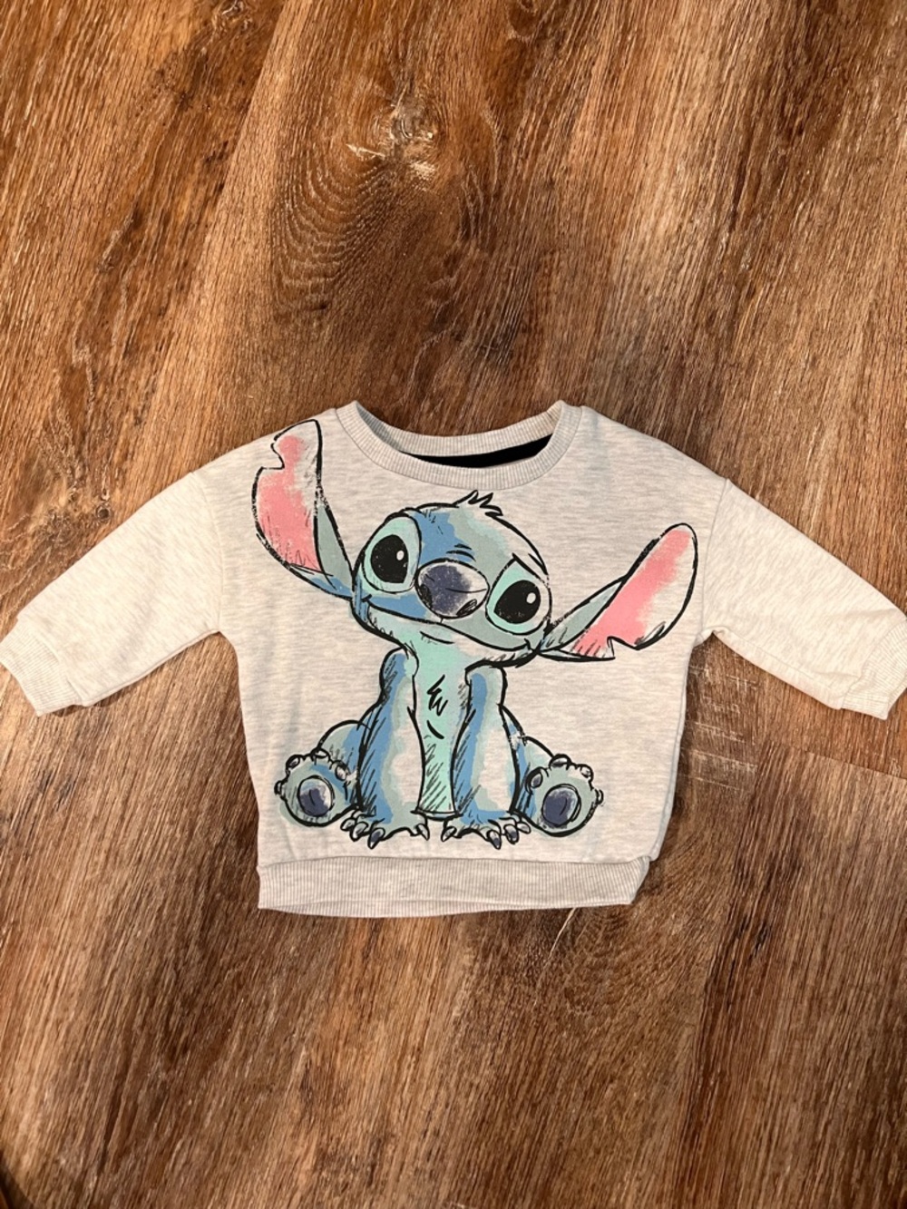Kids Grey Sweatshirt with Blue Stitch Character Print